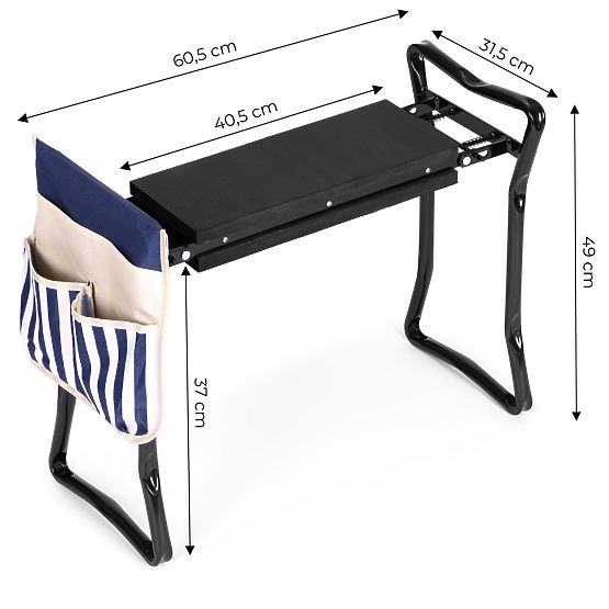 Sklopiva klečalica - stolica za rad u vrtu 2u1 - plava