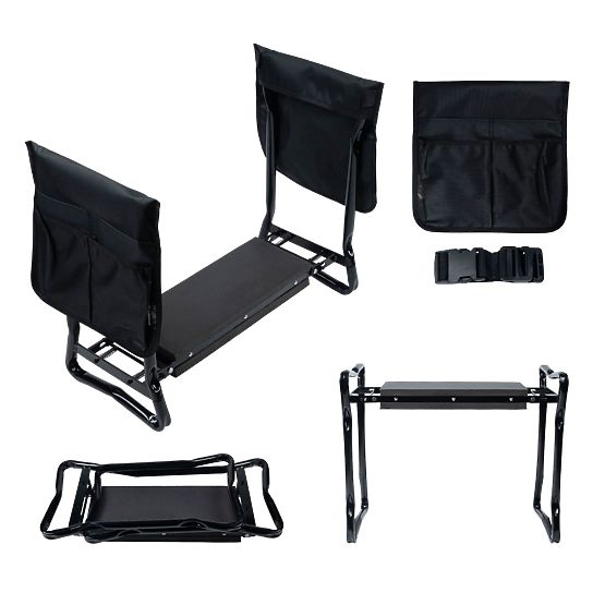 Sklopiva klečeća stolica za rad u vrtu s pojasom za alat i 2 organizatora