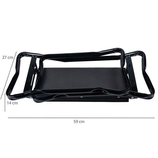 Sklopiva klečeća stolica za rad u vrtu s pojasom za alat i 2 organizatora