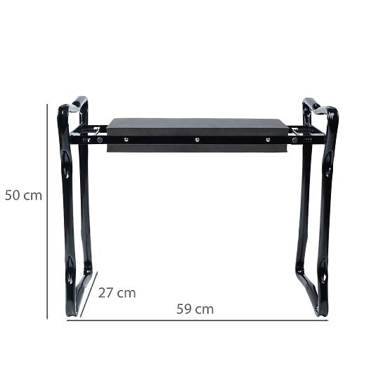 Sklopiva klečeća stolica za rad u vrtu s pojasom za alat i 2 organizatora