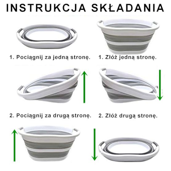 Sklopiva ovalna zdjela 50 x 37 cm bijelo-siva OVAL COMPACT 25L