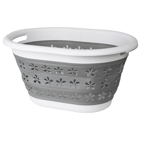 Sklopiva ovalna zdjela 50 x 37 cm bijelo-siva OVAL COMPACT 25L