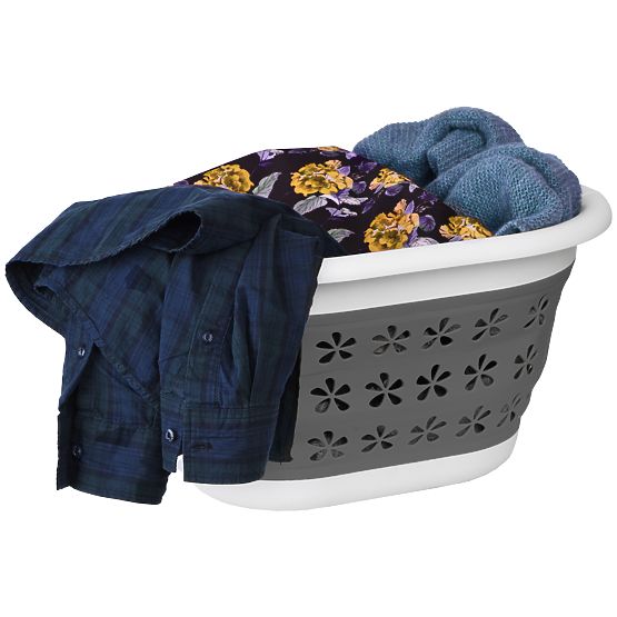 Sklopiva ovalna zdjela 50 x 37 cm bijelo-siva OVAL COMPACT 25L