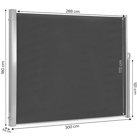 Sklopiva tenda 300x180 cm bočna roleta paravan za vrt na terasu antracit