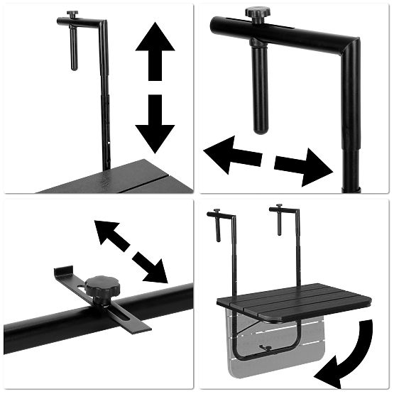 Sklopivi balkon stol ARETTO crni