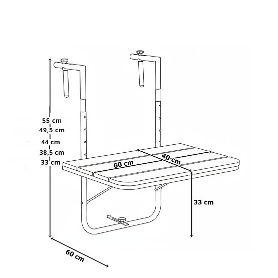 Sklopivi balkon stol ARETTO crni