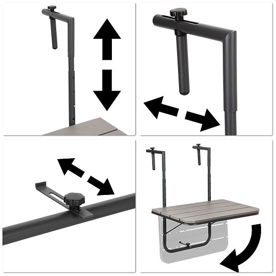 Sklopivi balkonski stol ARETTO sivi