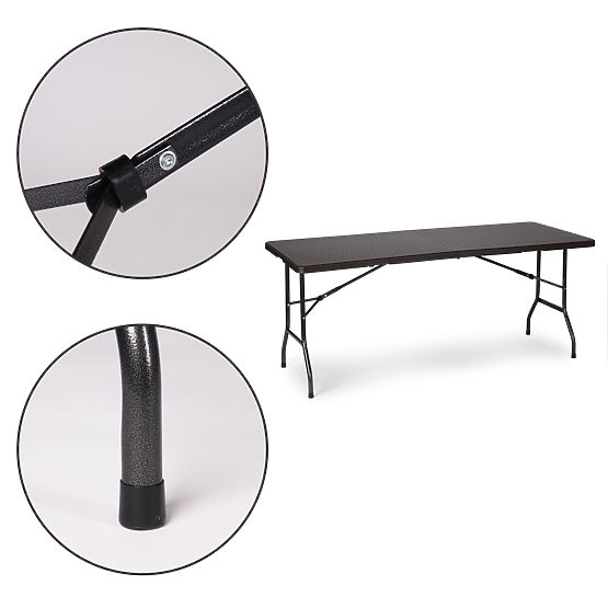 Sklopivi catering vrtni banketni stol 180 cm ratan ModernHome