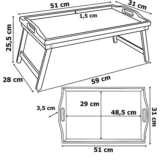 Sklopivi doručak poslužavnik AURELIA