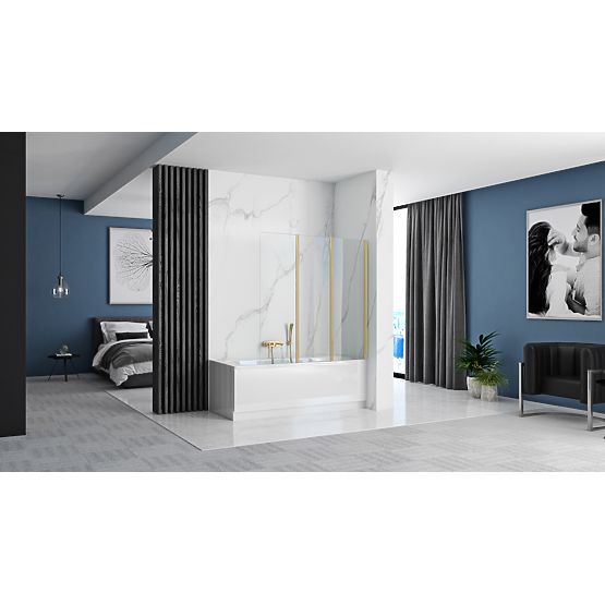 Sklopivi paravan za kadu Rea Agat-3 120 ZLATNI ČETKANI