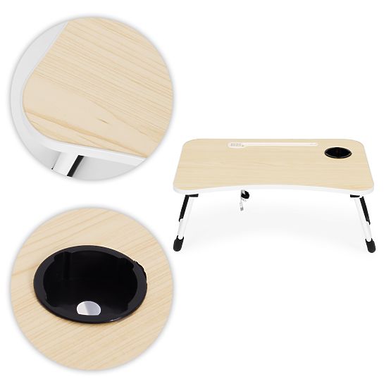 Sklopivi stalak za laptop 60x40 cm s lampom i ventilatorom ModernHome