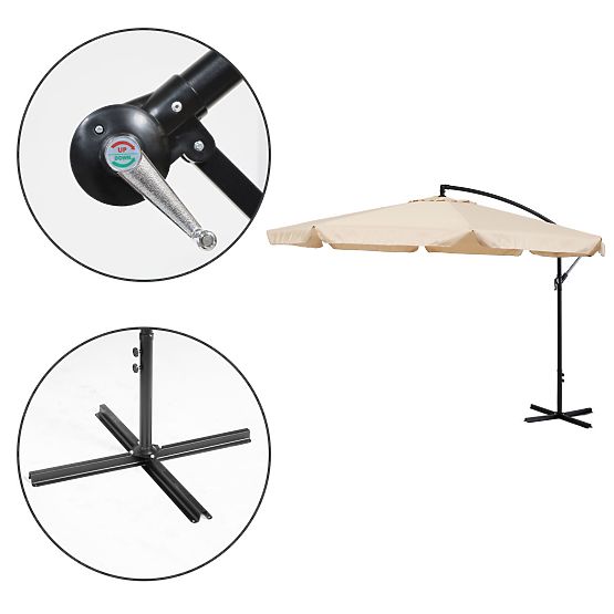 Sklopivi suncobran za terasu - bež