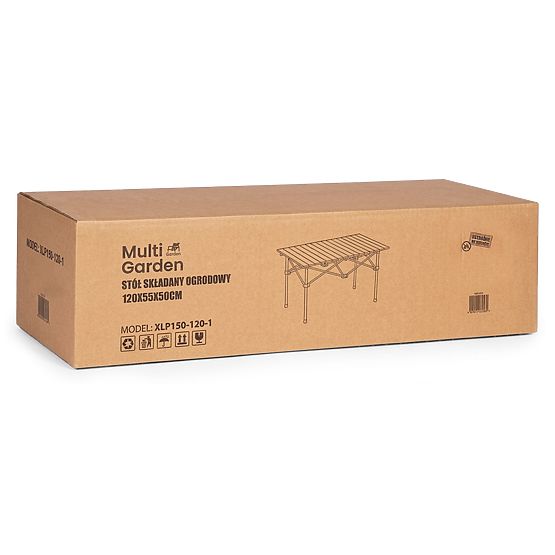 Sklopivi turistički stol 120x55 cm kamping s torbom crni MultiGarden