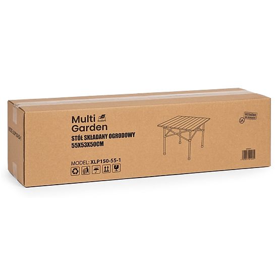 Sklopivi turistički stol 53x55 cm kamping s torbom crni MultiGarden