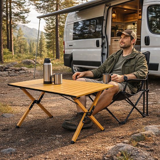 Sklopivi turistički stol 90x60 cm kamping s torbom MultiGarden