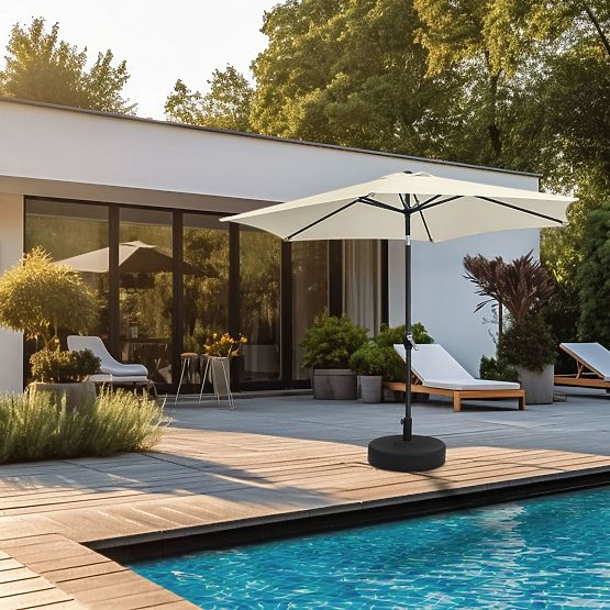 Sklopivi vrtni balkon kišobran podesiv 210 cm bež