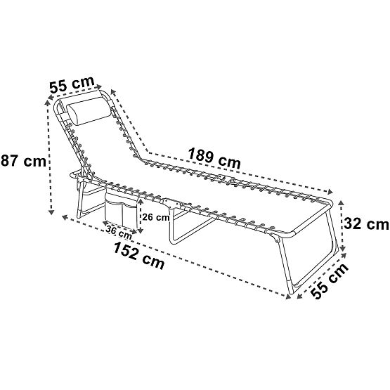 Sklopivi vrtni ležaljka podesiva FENIKS crna