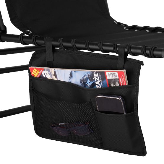 Sklopivi vrtni ležaljka podesiva FENIKS crna