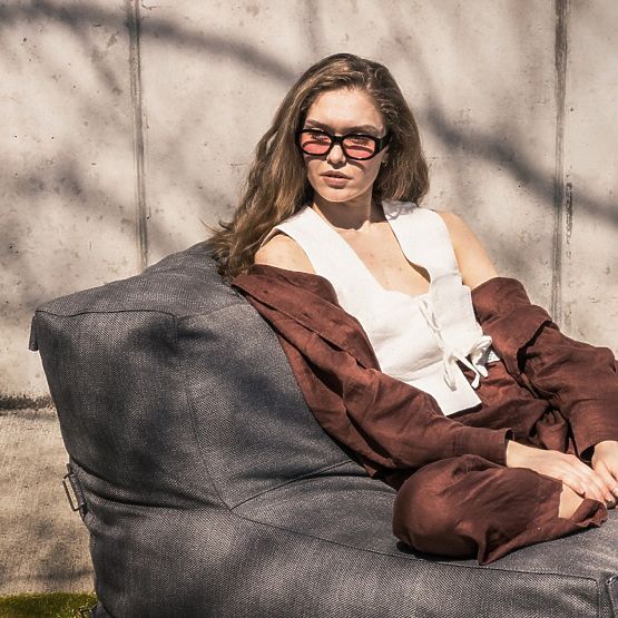 Središnji modul za vrtni kut Vacuum s navlakom, sivi