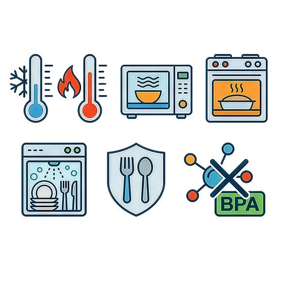 Staklene posude za hranu CATONIA - set od 12 komada