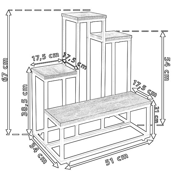 Stalak za cvijeće ANTIRES bijeli mramor metalni