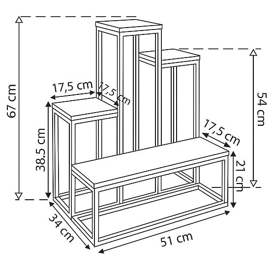 Stalak za cvijeće ANTIRES crni mramor
