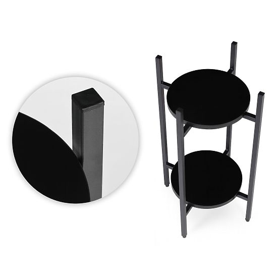 Stalak za cvijeće, stalak za cvijeće, dekoracija, 2 razine, crni, ModernHome