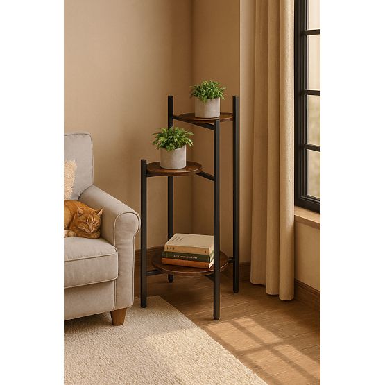 Stalak za cvijeće, stalak za cvijeće, dekoracija, 3 razine, loft ModernHome