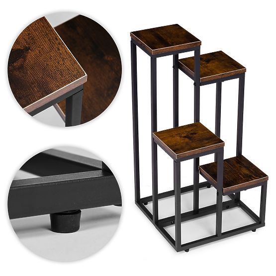 Stalak za cvijeće ukrasi 4 police loft ModernHome