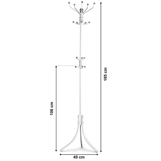 Stalak za odjeću s 16 kukica bijeli