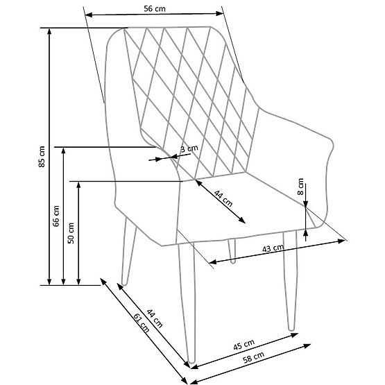 Stolica K287 siva (1p=2kom)