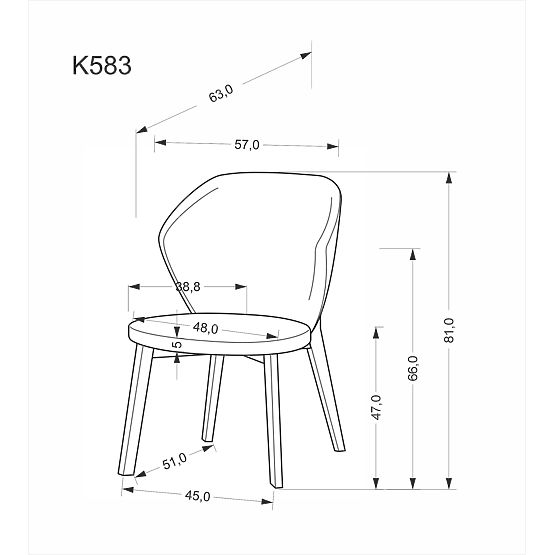 Stolica K583, orah / smeđa / bež (1p=2 kom)