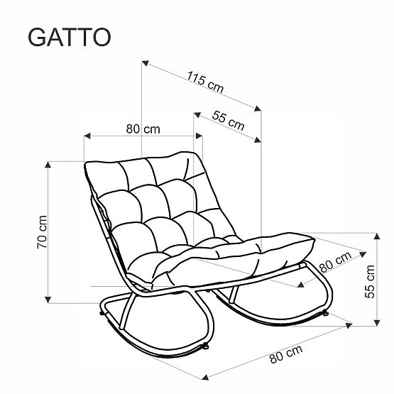 Stolica za ljuljanje GATTO - siva