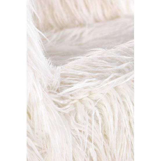 Stolica za ljuljanje od umjetnog krzna AUSTIN - krem