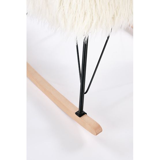 Stolica za ljuljanje od umjetnog krzna AUSTIN - krem