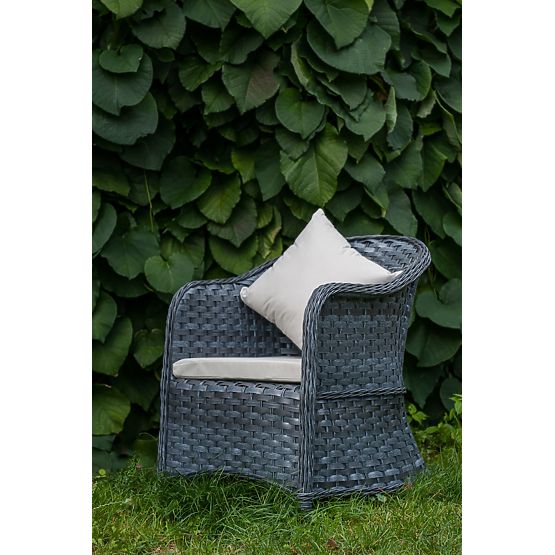 Stolica za terasu od tehno ratana MODERNO siva