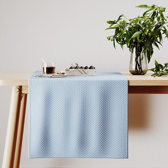 Stolnjak CLEAR boja mornarsko plava s tiskanim motivom boho 40x140 ameliahome