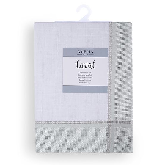Stolnjak LAVAL bijela boja glatki motiv klasični 130x160 ameliahome