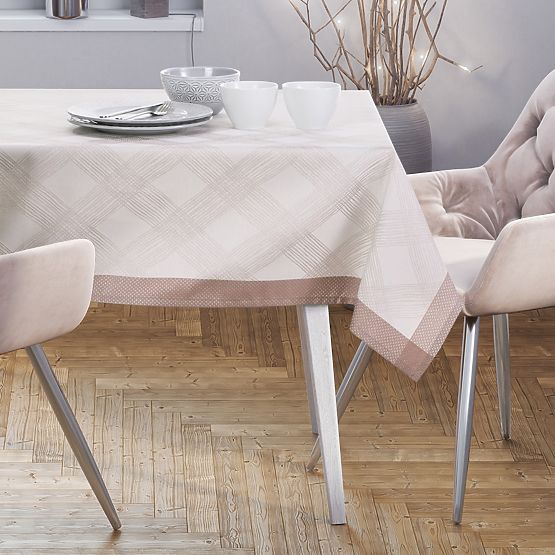 Stolnjak MILLUZA krem metalizirani klasični motiv 140x300 ameliahome