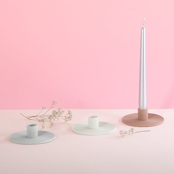 Svijećnjak MORAB boja puder ružičasta boho stil za interijer ameliahome