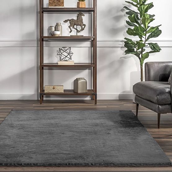 Svilenkasti tepih Rabbit - Tamno sivi