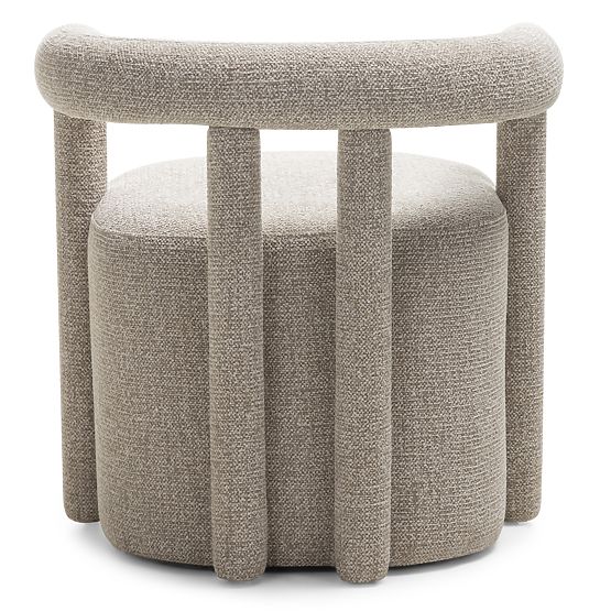 Tapecirana fotelja Glen siva, obli oblici