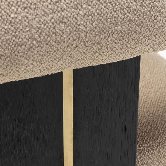 Tapecirana stolica Chili bež/crna, gumeno drvo