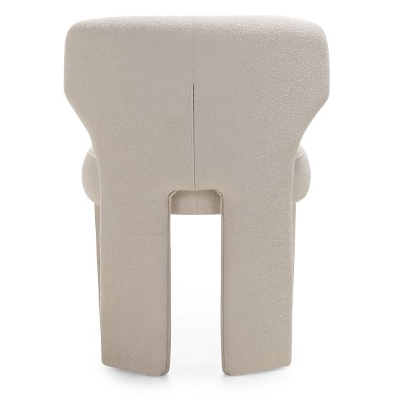 Tapecirana stolica Elaine krem, boucle, zaobljeni oblici