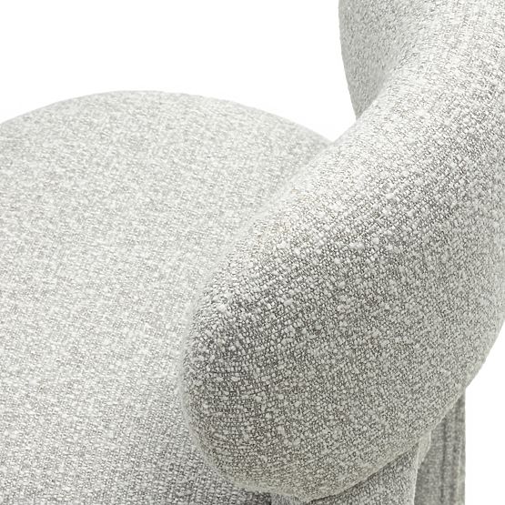 Tapecirana stolica Falone siva, boucle, zaobljeni oblici