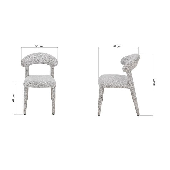 Tapecirana stolica Hiroki, bež-siva melange