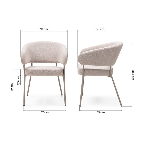 Tapecirana stolica Lamu bež, bouclé