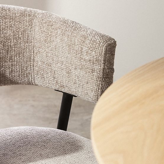 Tapecirana stolica Rosario bež/crne noge