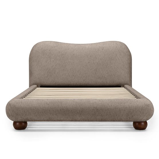 Tapecirani krevet Bowee 160x200 cm, s podnicom, siva, kuglaste noge