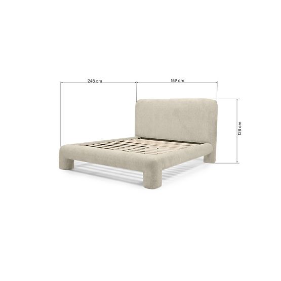 Tapecirani krevet Rolly 160x200 cm, s podnicom, zaobljen, svijetlosivi